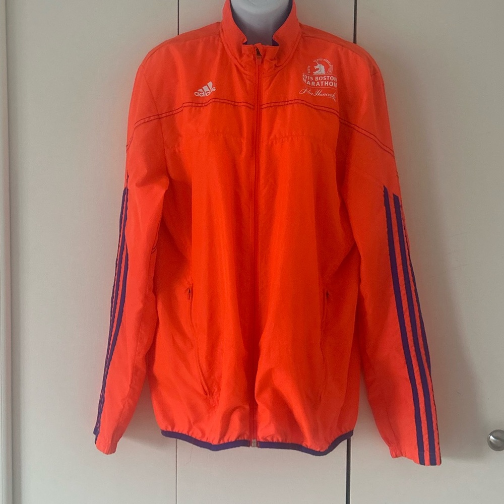 Adidas 2015 Boston Marathon jacket pockets S